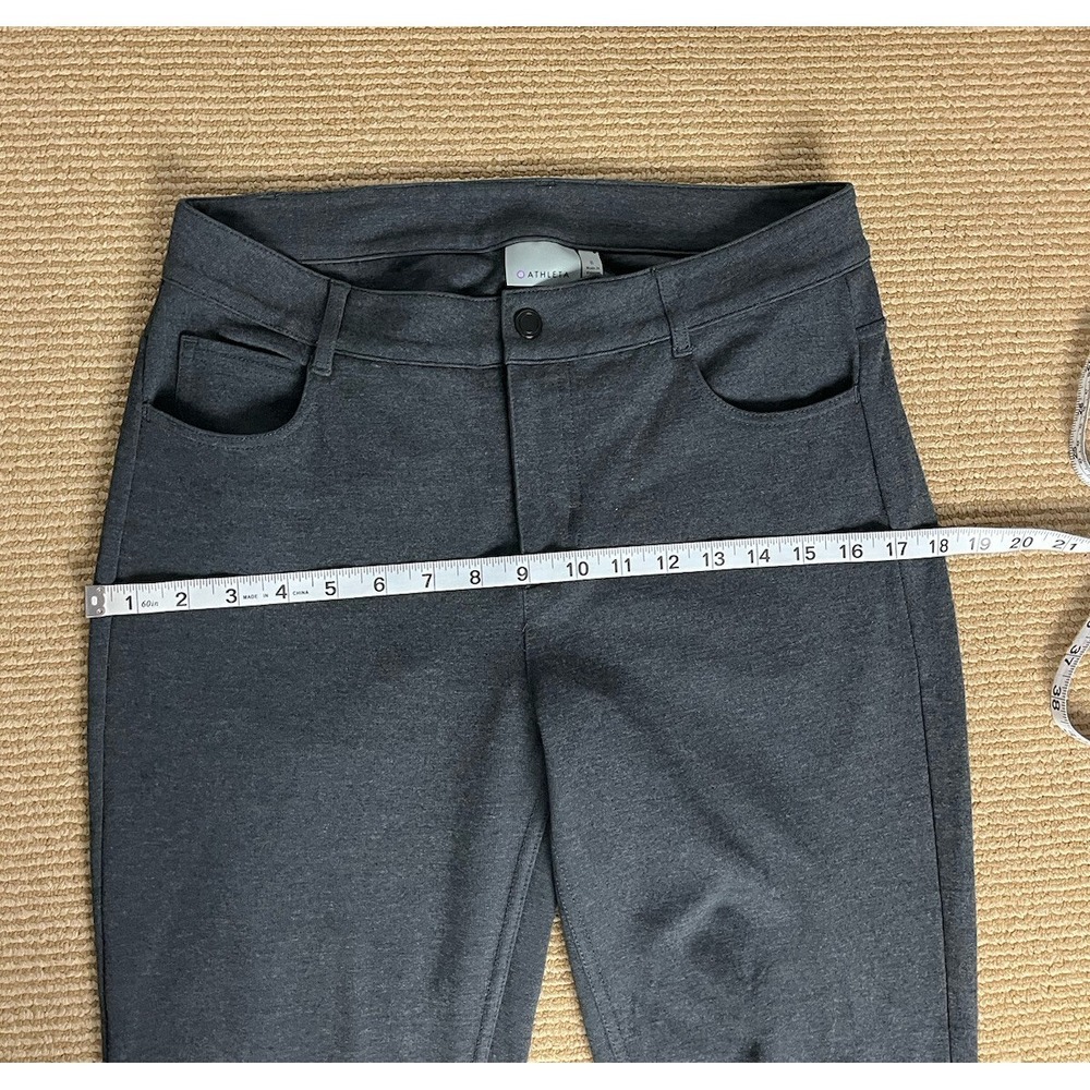 Athleta‎ Women's Avenue Ponte Skinny Pants Size 8 Dark Gray Stretch Pockets - Picture 2 of 10